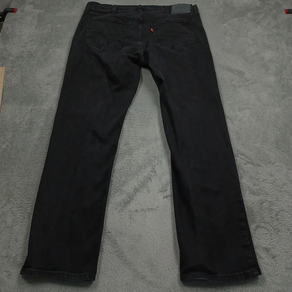 Levis 559 Jeans Men 36x32 Black Denim Relaxed Fit Straight Leg Pockets